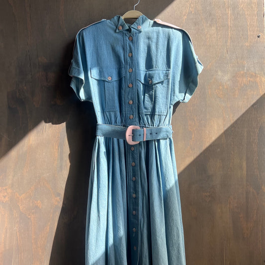 D. Frank Denim Maxi Dress