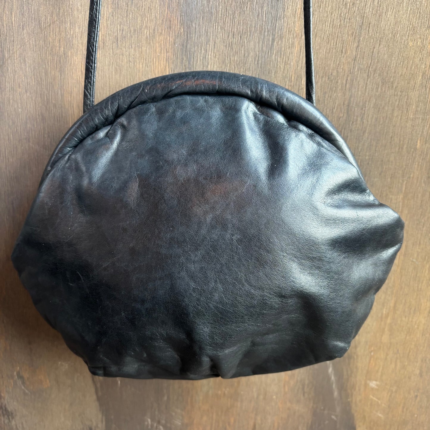 Black Leather Patchwork Purse