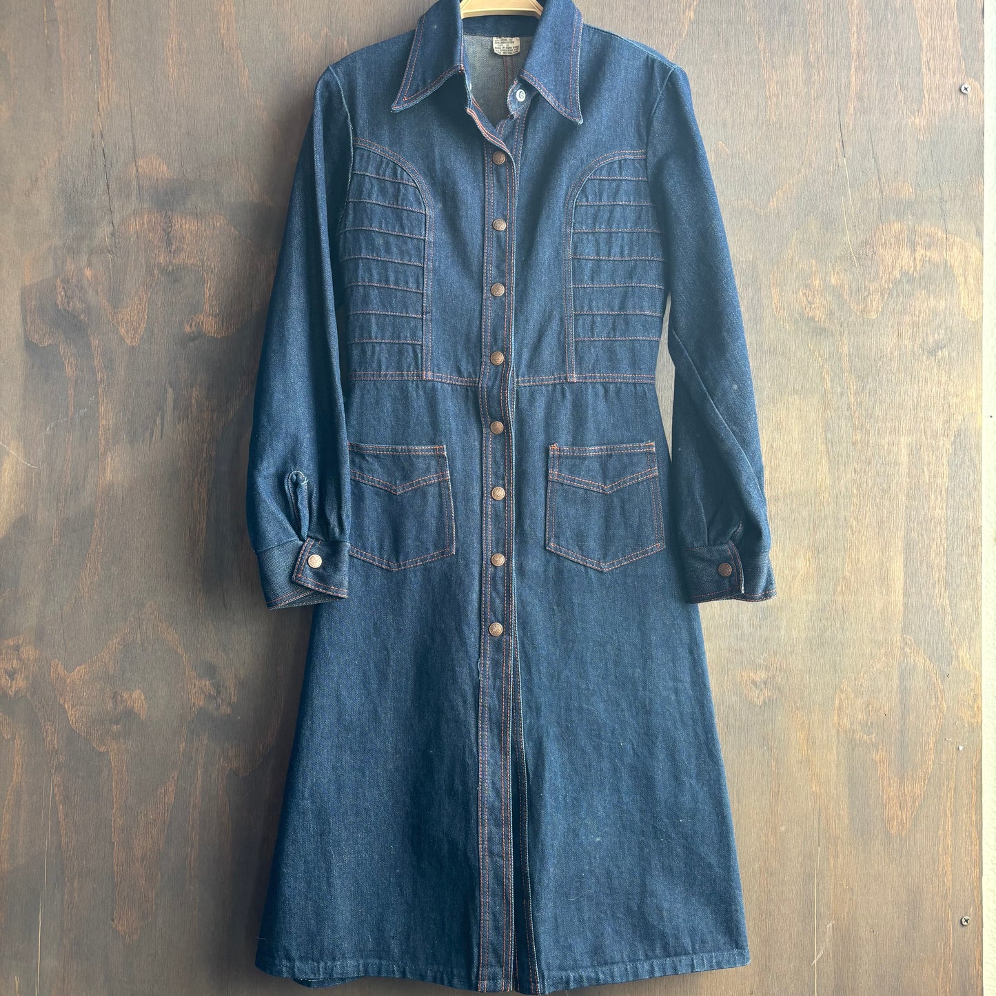 Vintage Denim Front Snap Dress