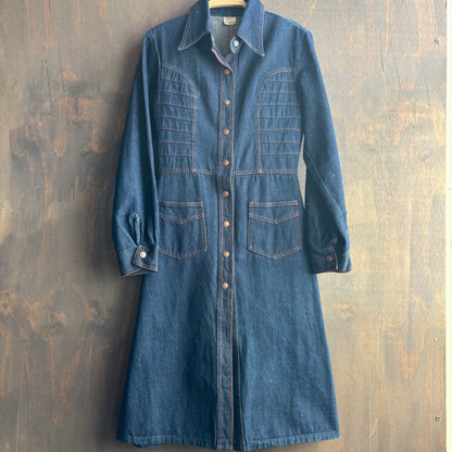 Vintage Denim Front Snap Dress