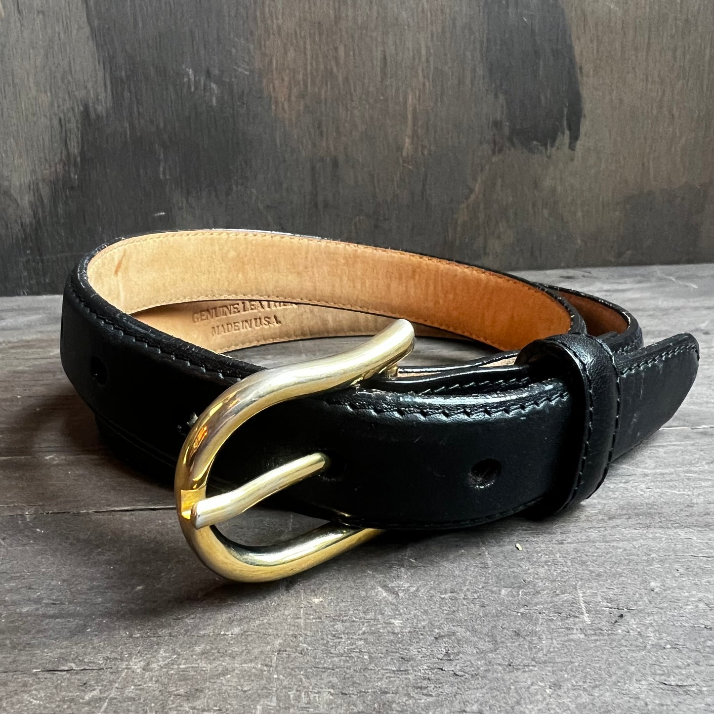 Kleinberg Sherrill Black Belt with Gold Colored Buckle