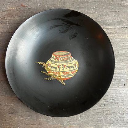 Black Couroc Pottery Plate