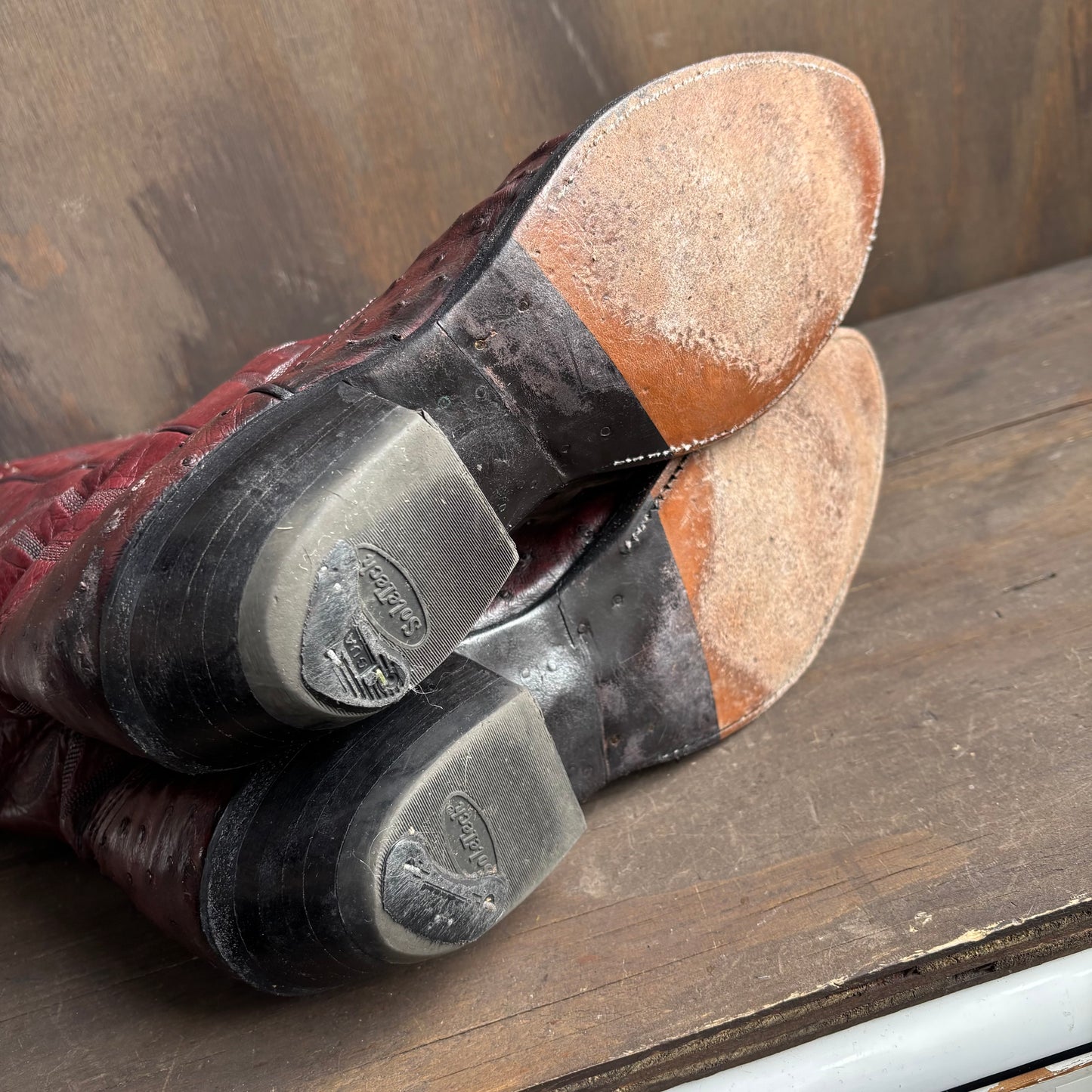 Nocona Rust Ostrich Foot Boots