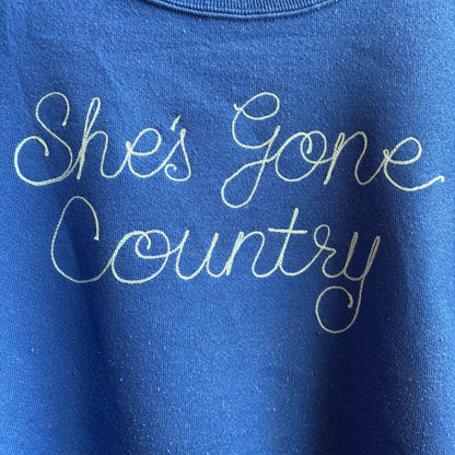 Custom Blue "She's Gone Country" Sweatshirt