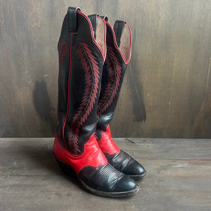 Olathe Red and Black Leather Boots
