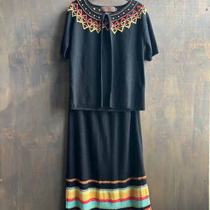 Vintage Double D Ranchwear Black Knit Set