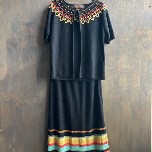 Vintage Double D Ranchwear Black Knit Set