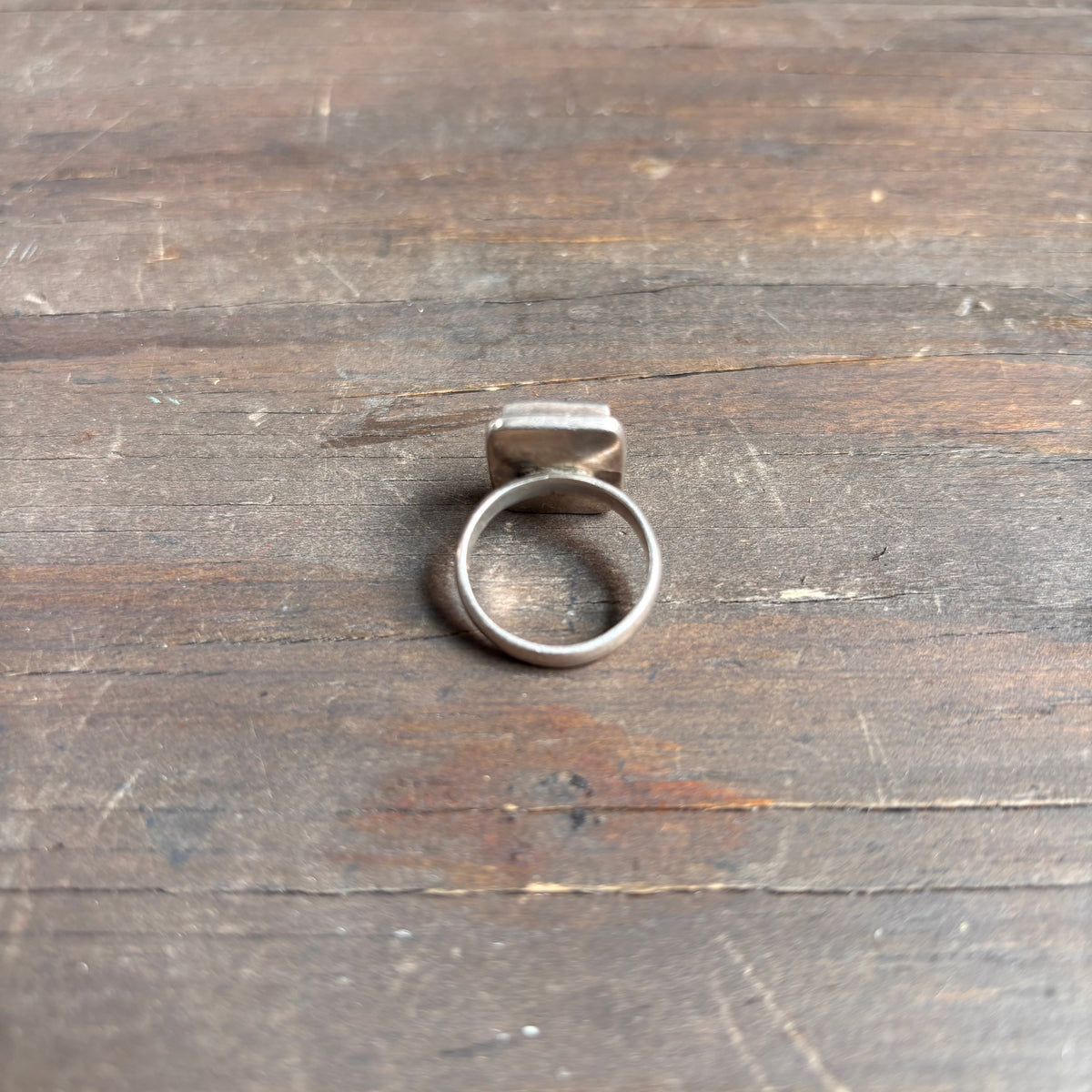 Vintage Silver Square Lapis Ring
