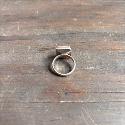 Vintage Silver Square Lapis Ring