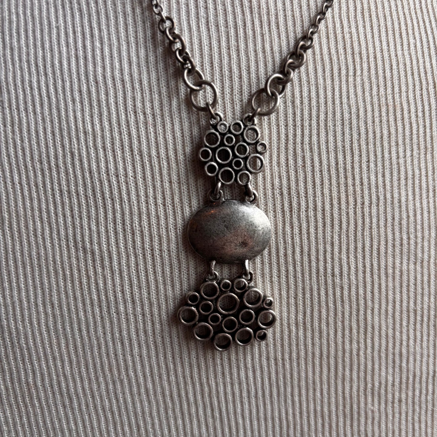 Brushed Metal Abstract Necklace
