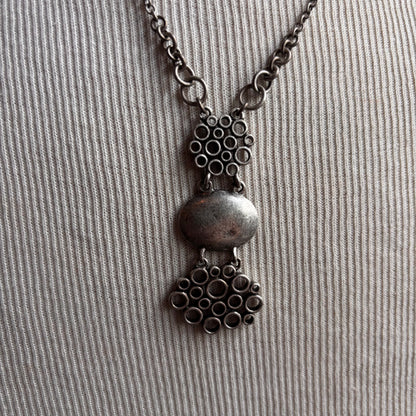 Brushed Metal Abstract Necklace