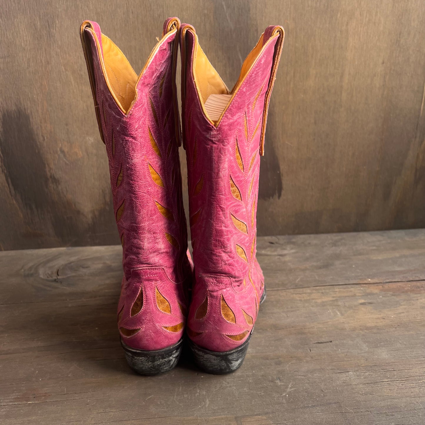 Old Gringo Pink Cowgirl Boots with Leaf Designs