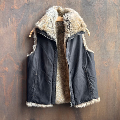 Reversible Black Faux Fur
