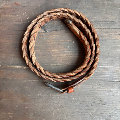 Vintage Tan Braided Leather Belt