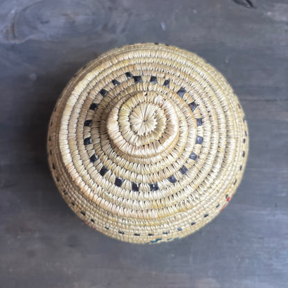 Native Alaskan Coiled Lidded Basket