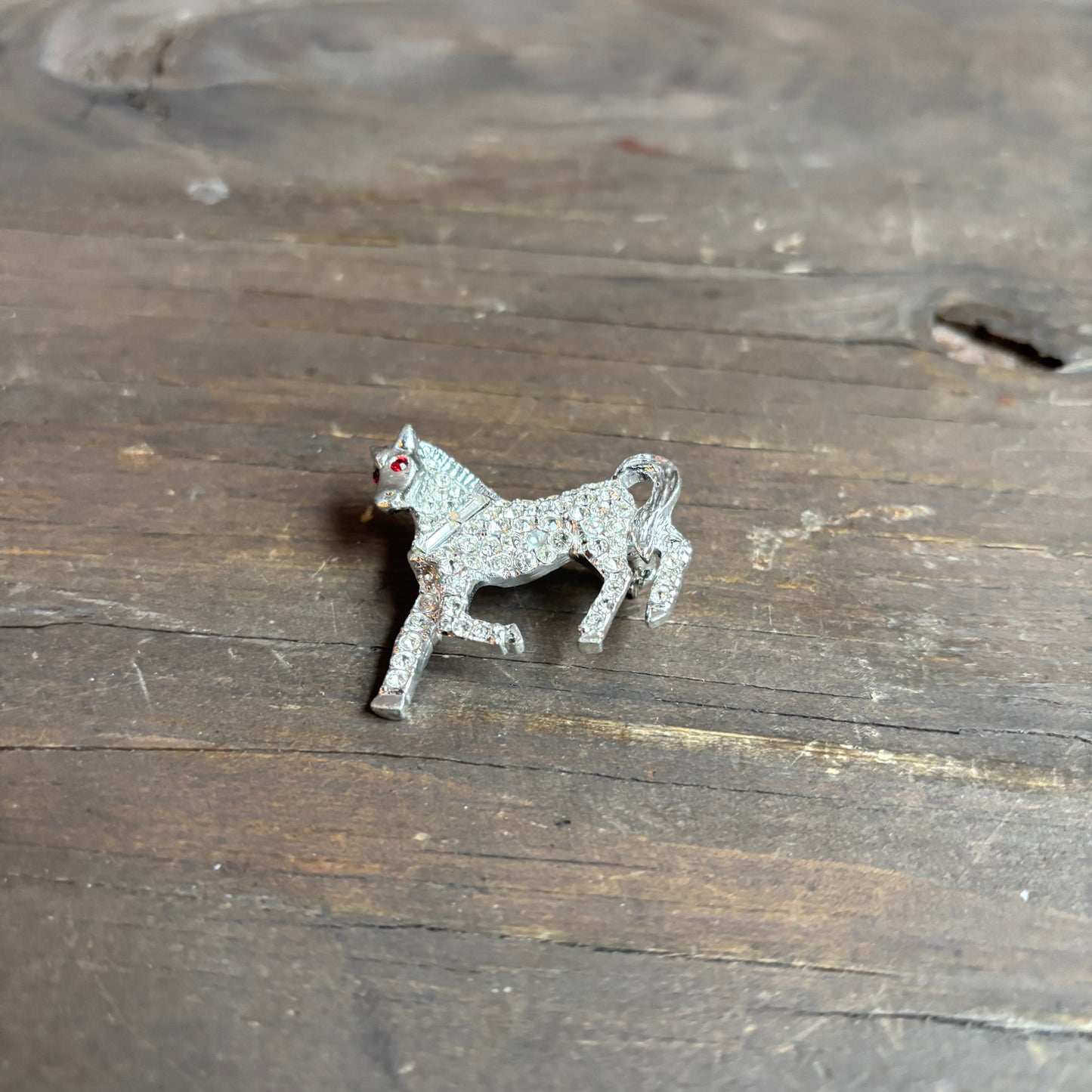 Rhinestone Horse Pin