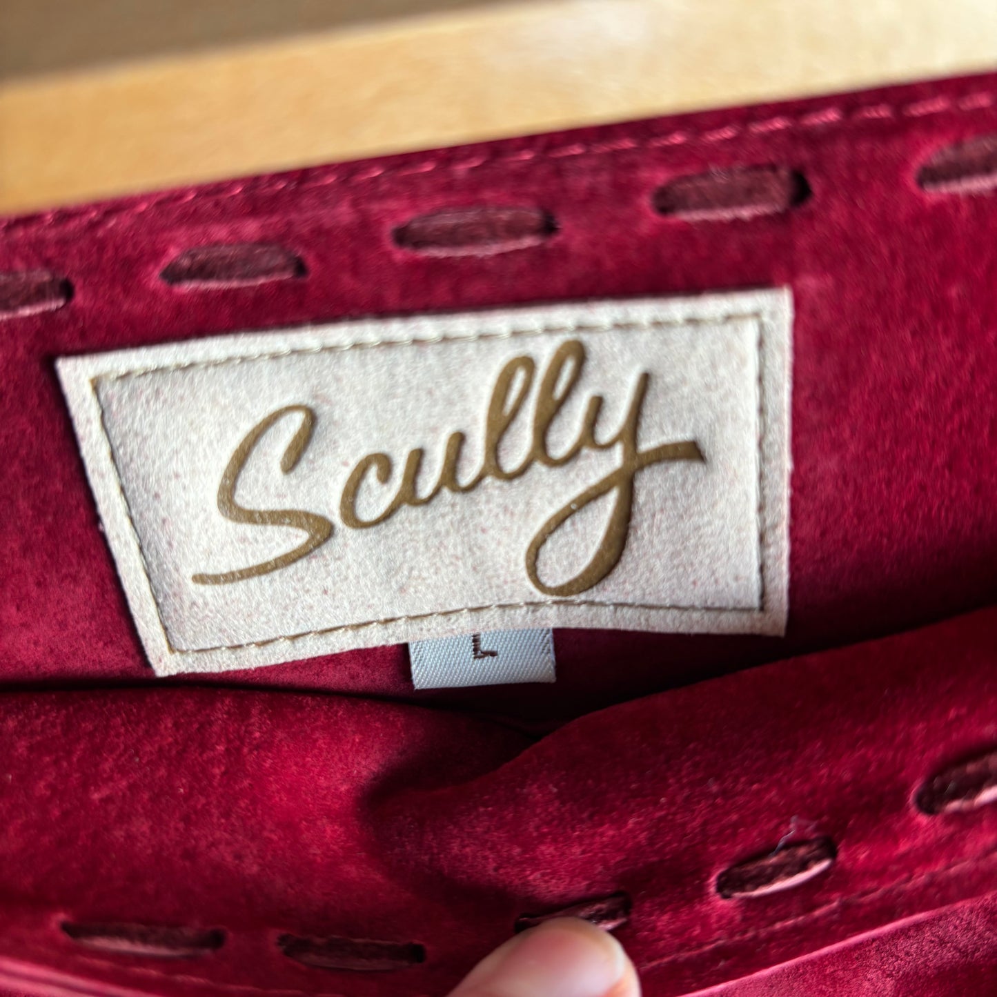 Scully Red Leather Fringed Skirt