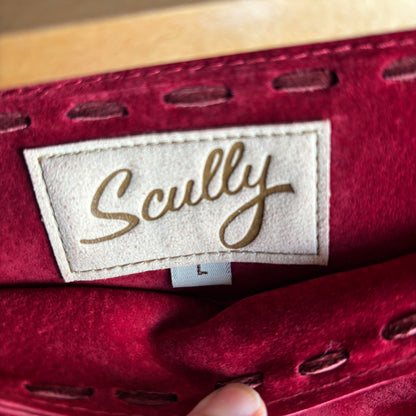 Scully Red Leather Fringed Skirt