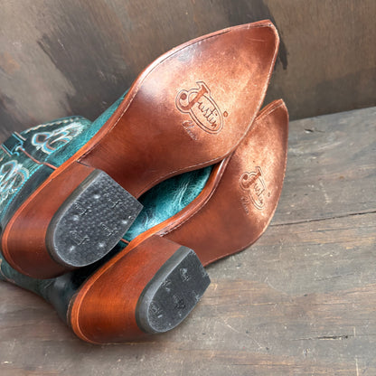Justin Teal Leather Boots