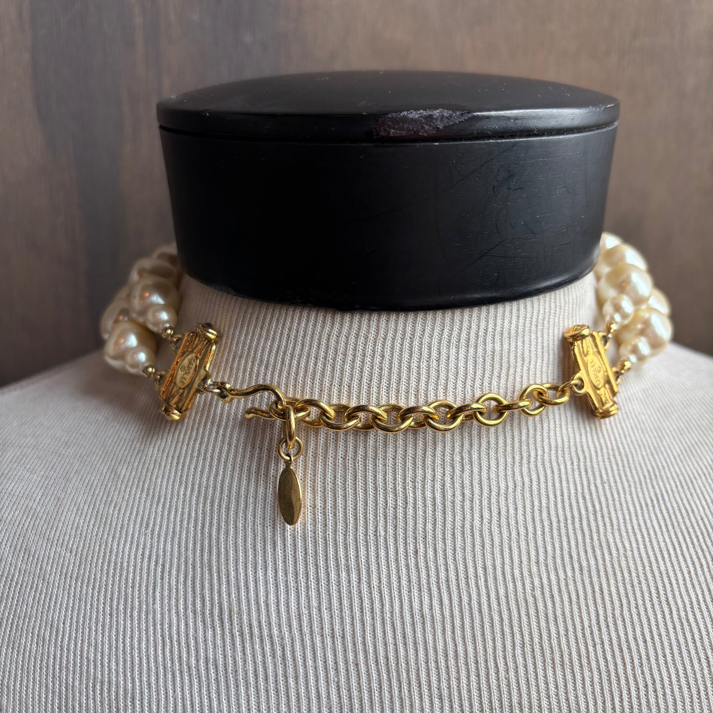 Chunky Double Strand Faux Pearl Necklace