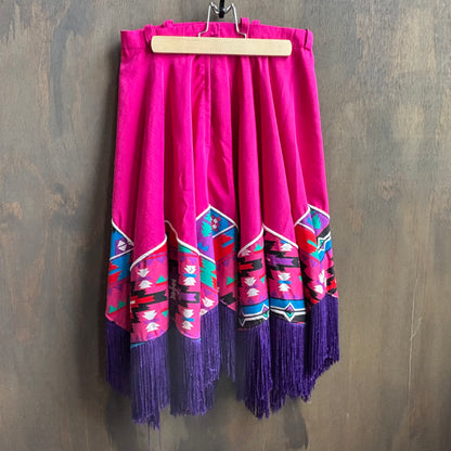 Pink Fringed Square Dancing Skirt