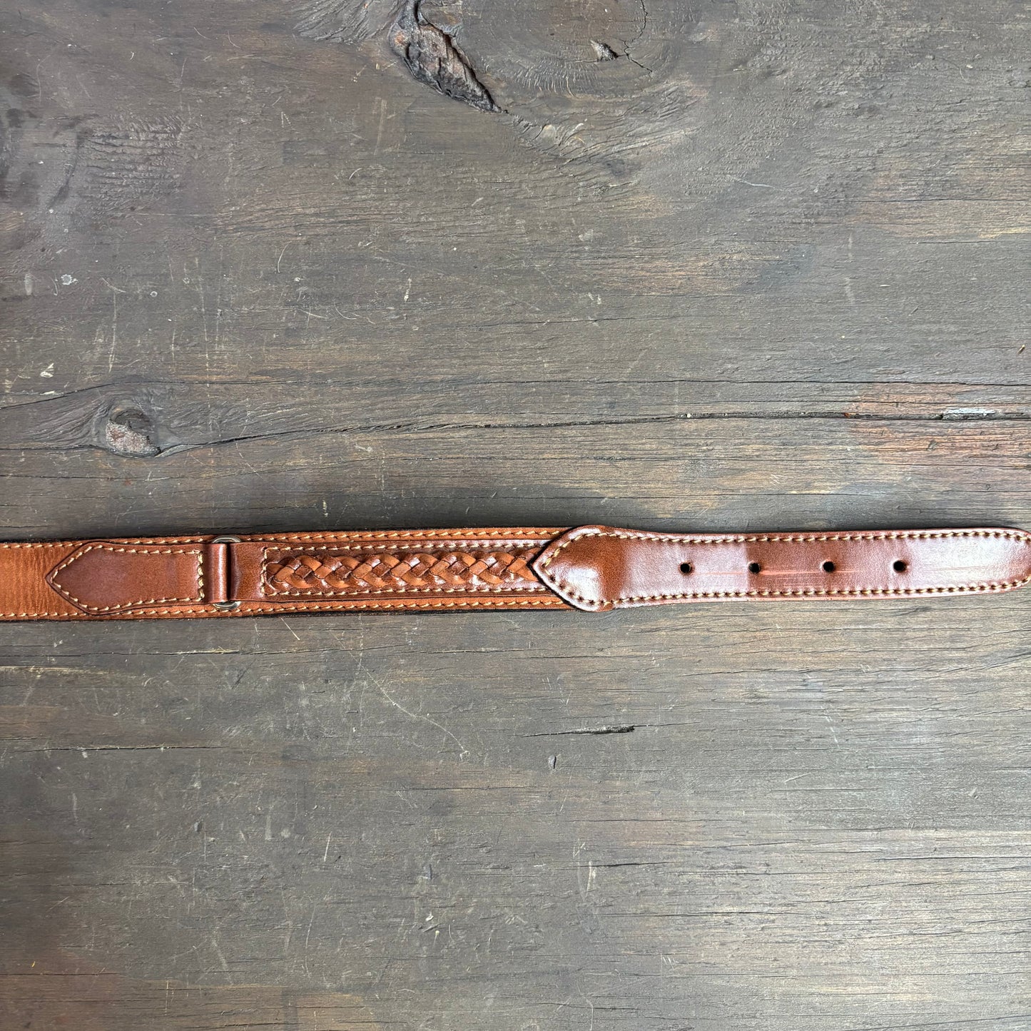 Leather Belt with Braiding Detail