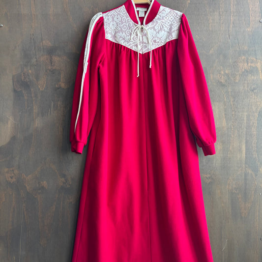 Red House Dress with Lace