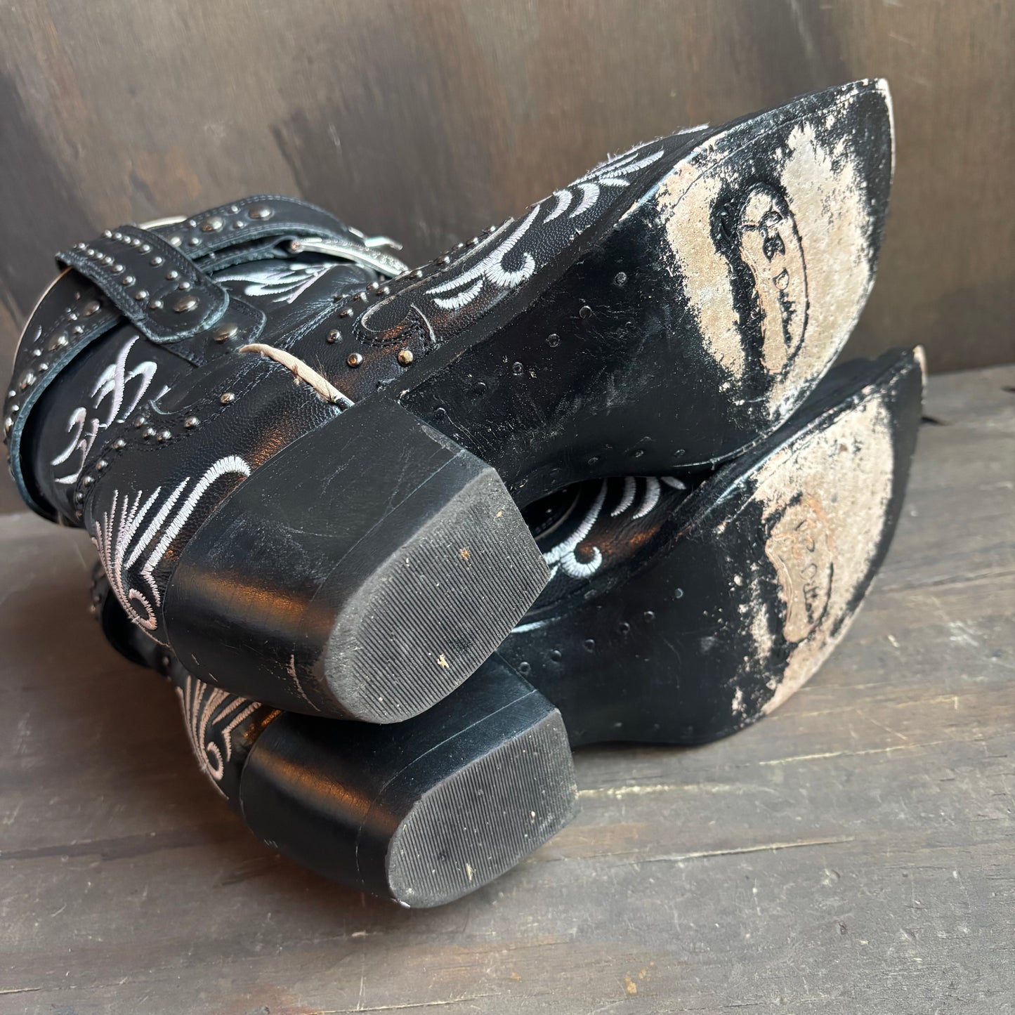 J.B Dillon Embroidered Black Boots