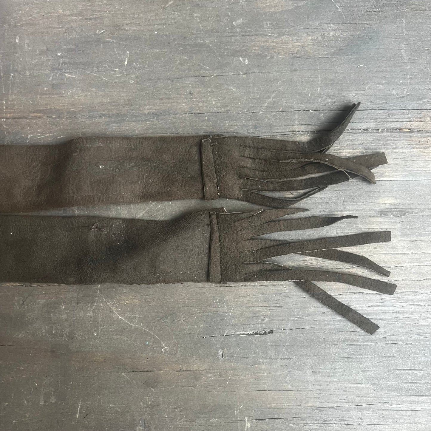 Suede Brown Fringe Belt
