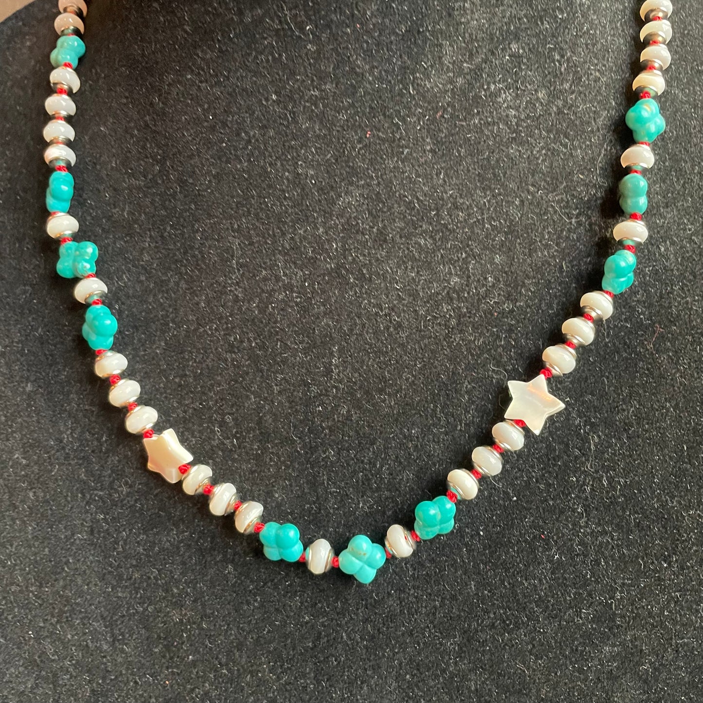 Ostrich moon pearl beaded necklace