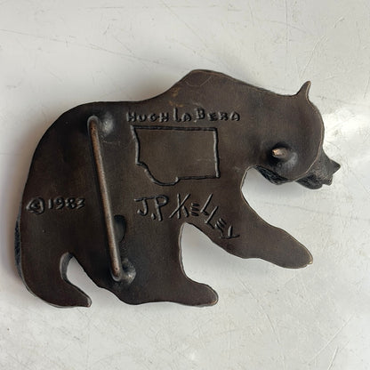 1983 Metal Bear Belt Buckle