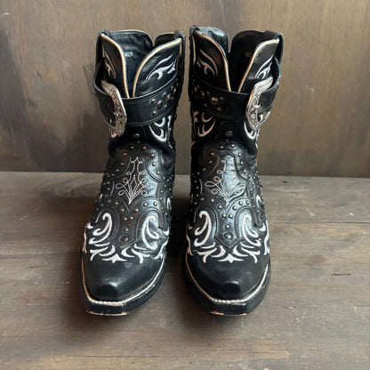 J.B Dillon Embroidered Black Boots
