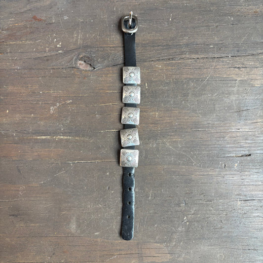 SIlver Concho Leather Bracelet