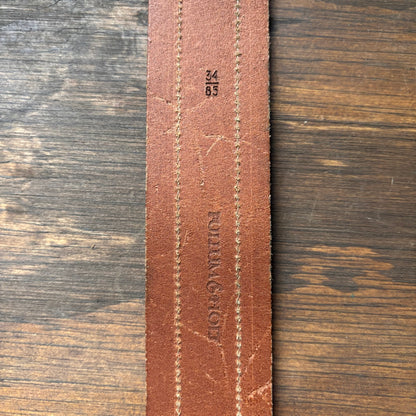 Tan Leather Belt with Perforations