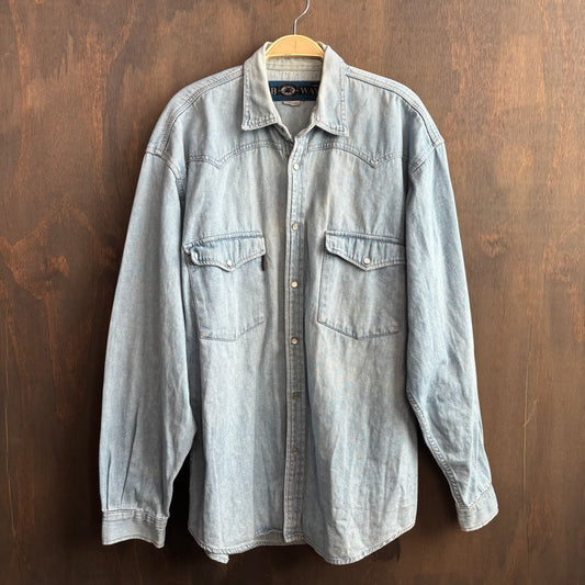 Denim Pearl Snap Shirt