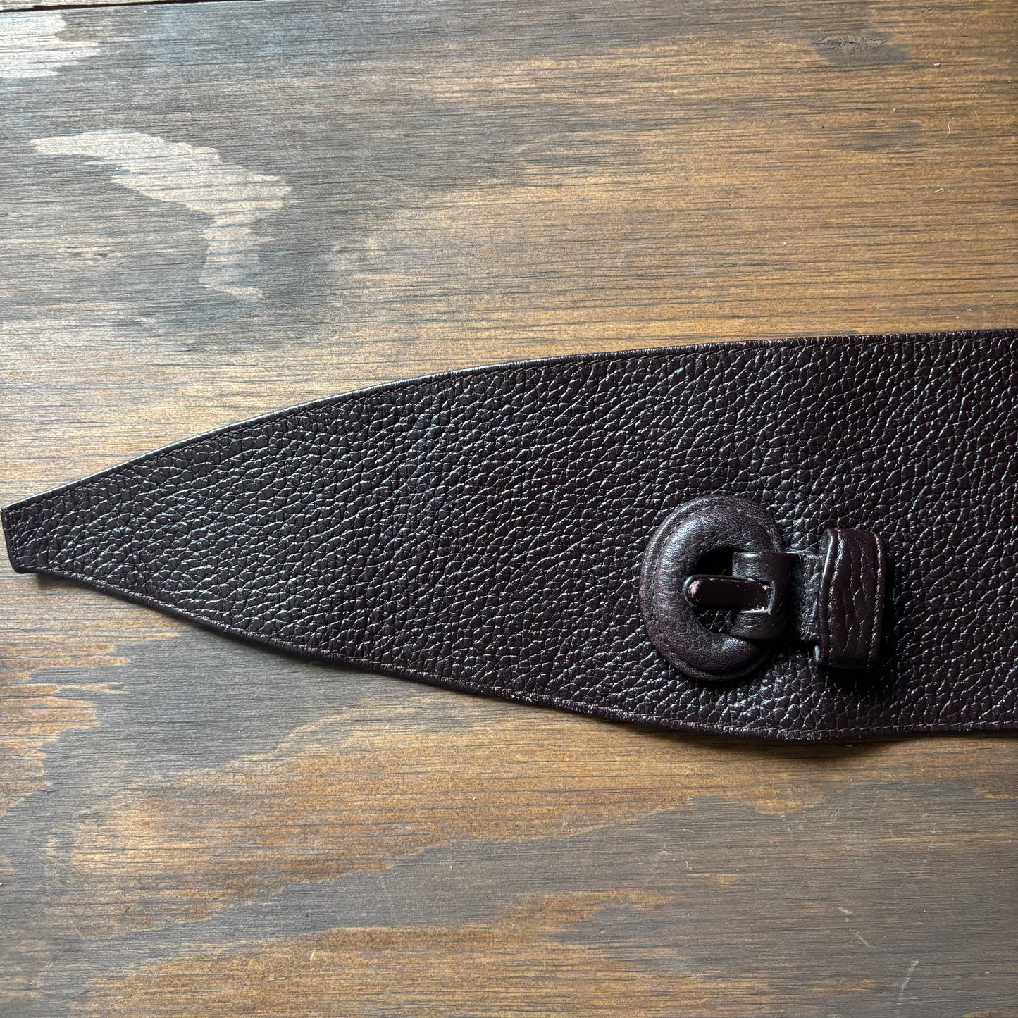 Wide Brown Leather Belt