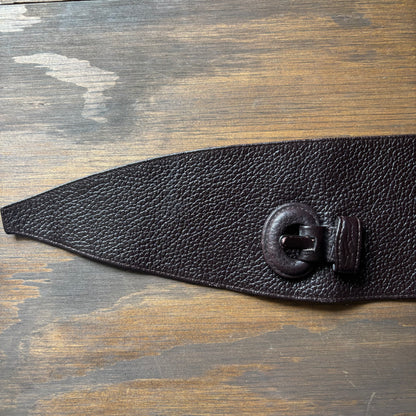 Wide Brown Leather Belt