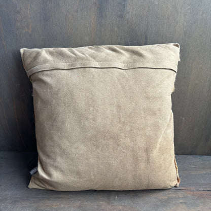 Patched Cowhide Throw Pillow