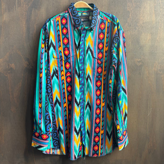 Colorful Panhandle Slim Button Up
