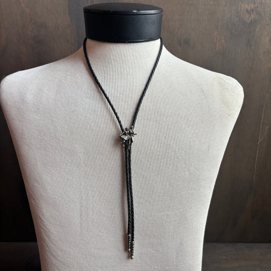 Square Dancing Couple Bolo on Black Leather Tie