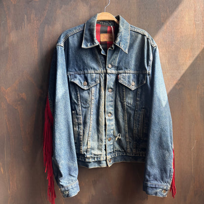 Out of the Blue Vintage Fringed Denim Jacket