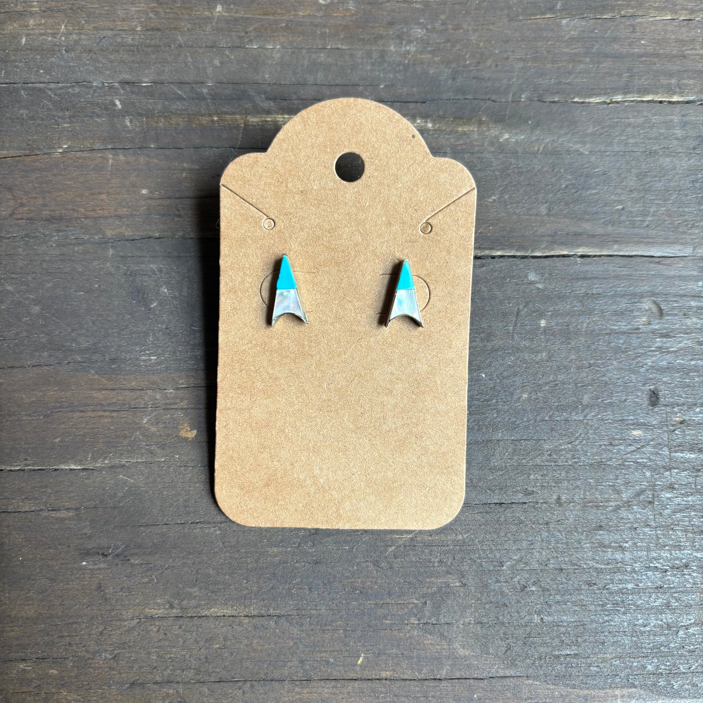 Silver Arrow Tip Stud Earrings