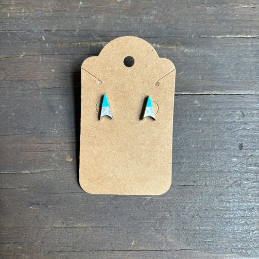 Silver Arrow Tip Stud Earrings