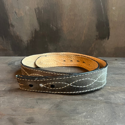 Gray Bonded Leather Belt