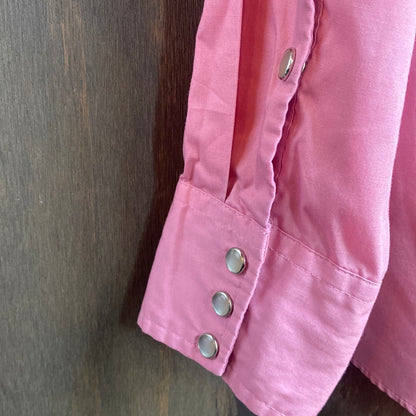 Vintage Pink Pearl Snap Button Down