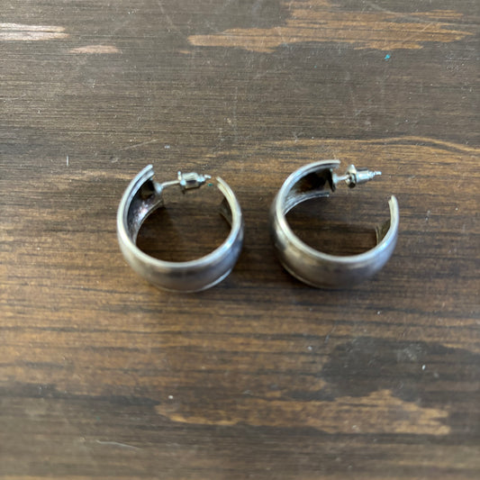 Chunky Silver Hoop Earrings