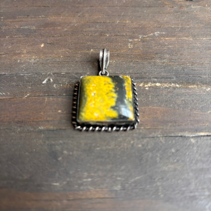 Square Yellow Stone Pendant