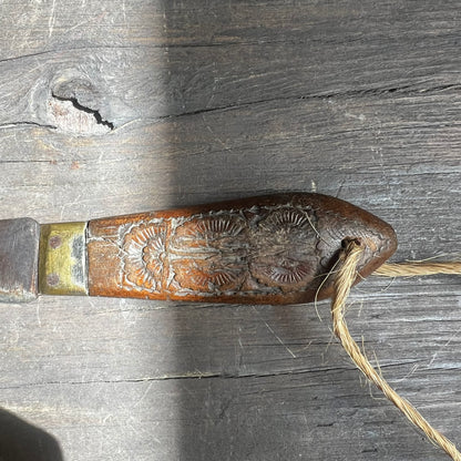 Antique Hand Carved Bread Knife