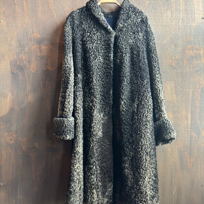 Vintage Black Curly Lamb Jacket