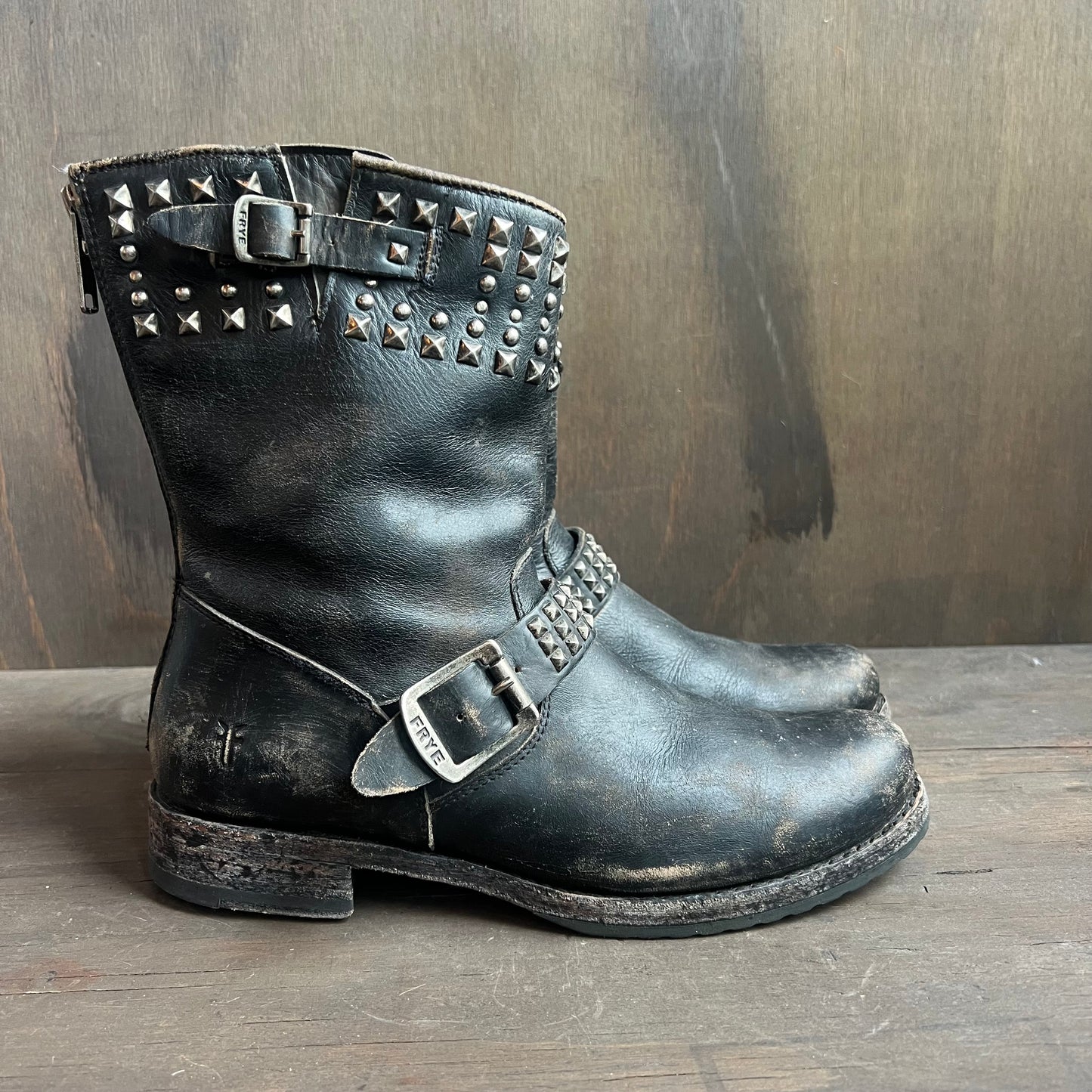 Frye Black Biker Boots